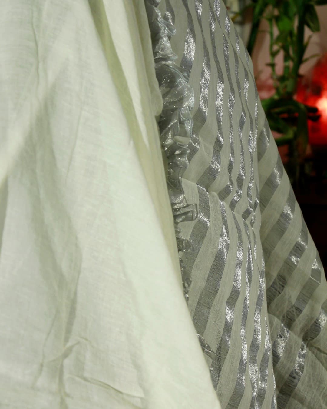 NOOR 05 striped pallu detail