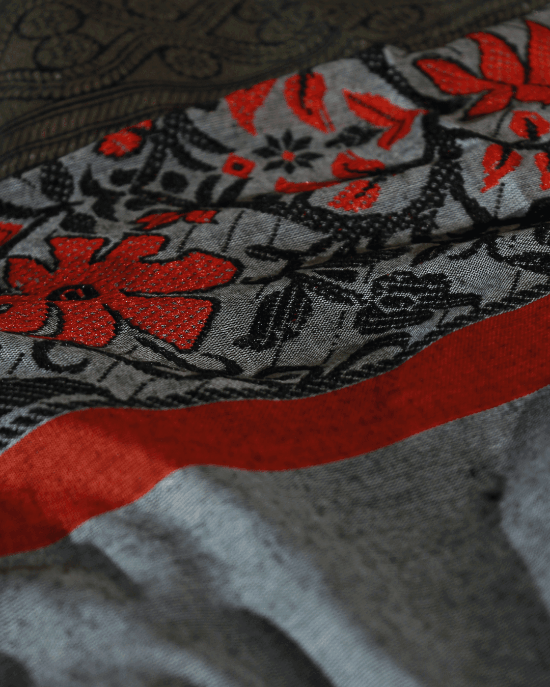 RAGA 06 detail 1 showing the textile surface and drape